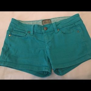 Turquoise Paige Denim Shorts